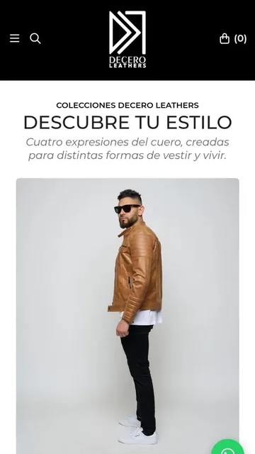 Tienda online de Decero Leathers en móvil
